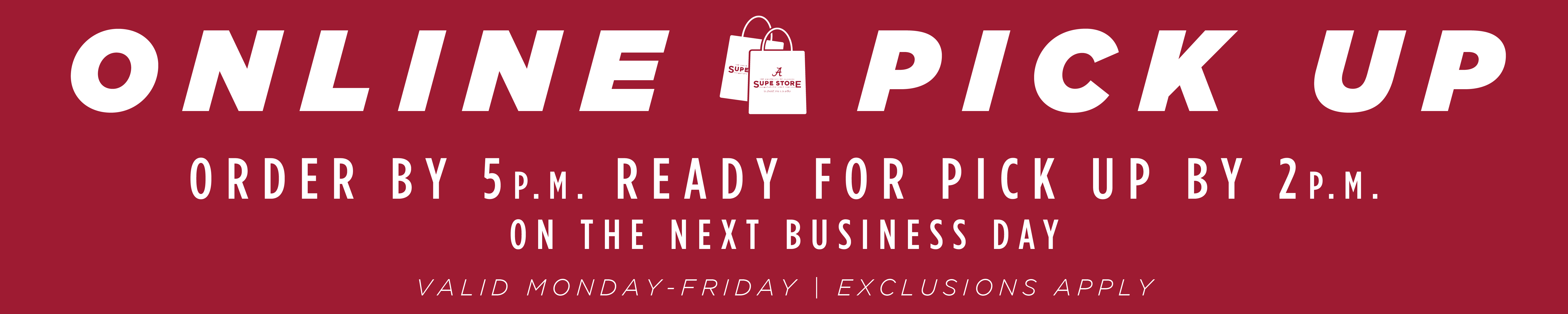 Order by 5pm, ready for pick up at 2pm the next business day.  Valid M-F, some exclusions apply
